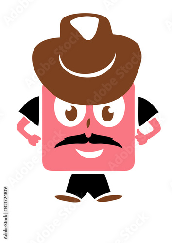 papy papa moustache chapeau personnage rigolo smiley bonhomme