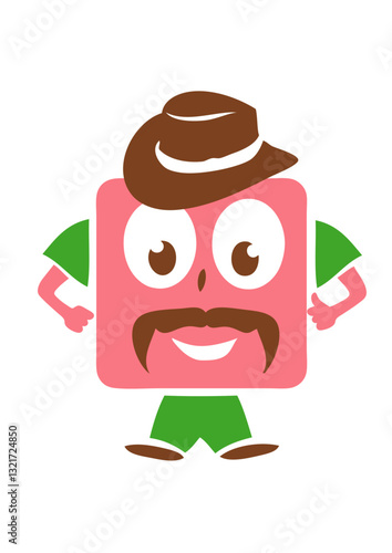 papy papa moustache chapeau personnage rigolo smiley bonhomme