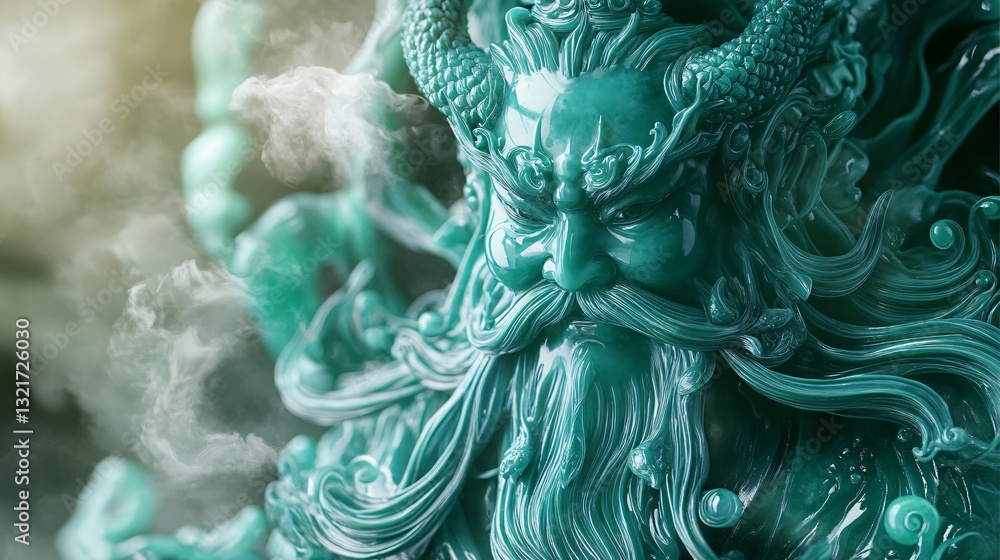 Celestial Wisdom Guardian Statue in Jade Green - Symbol of Protection and Knowledge Celestial Wisdom Guardian Statue in Jade Green - Symbol of Protection and Knowledge