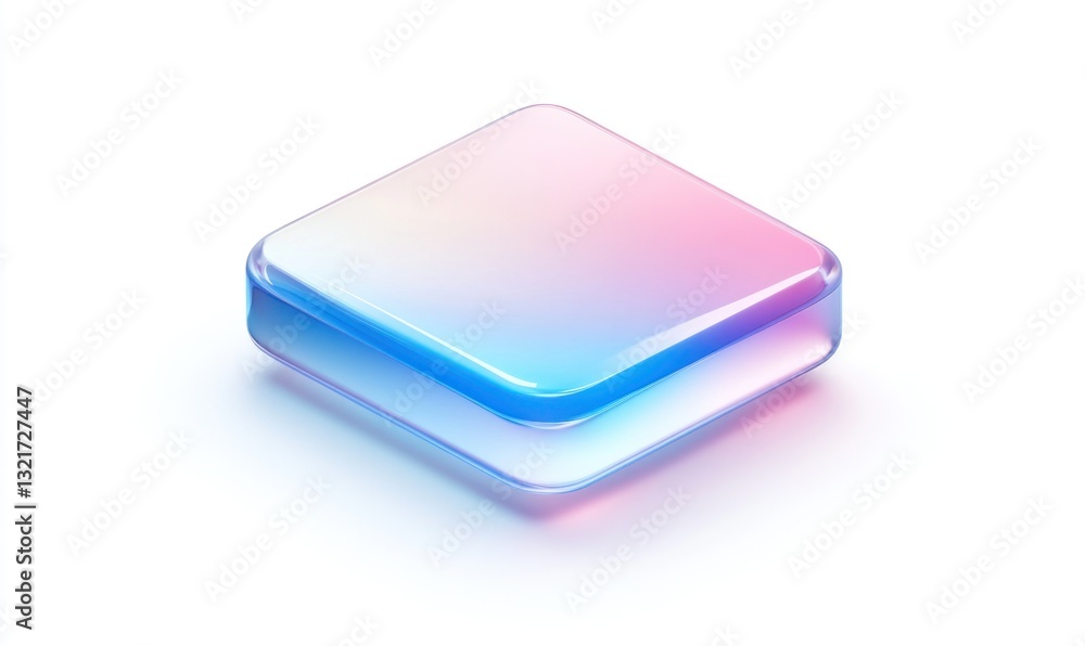 Glassy square button with pastel gradient. Glassy square button with pastel gradient.