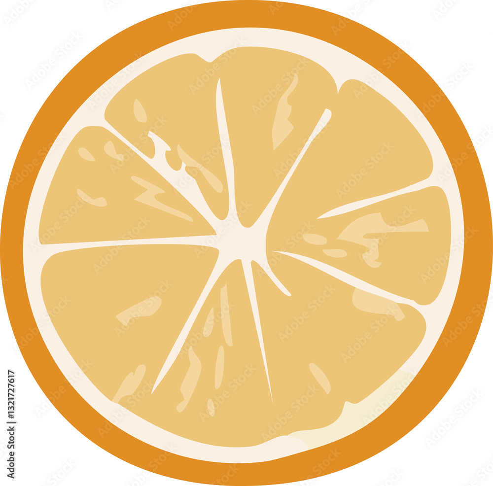 Fresh Yellow Orange Slice in Vector Illustration Fresh Yellow Orange Slice in Vector Illustration