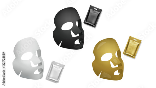 Realistic Black And White Facial Sheet Masks