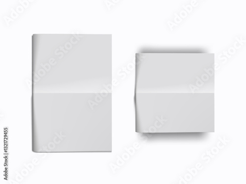 Empty Blank White Folded Newspaper Front Page