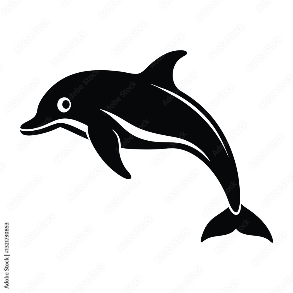 Fototapeta premium dolphin icon illustration silhouette