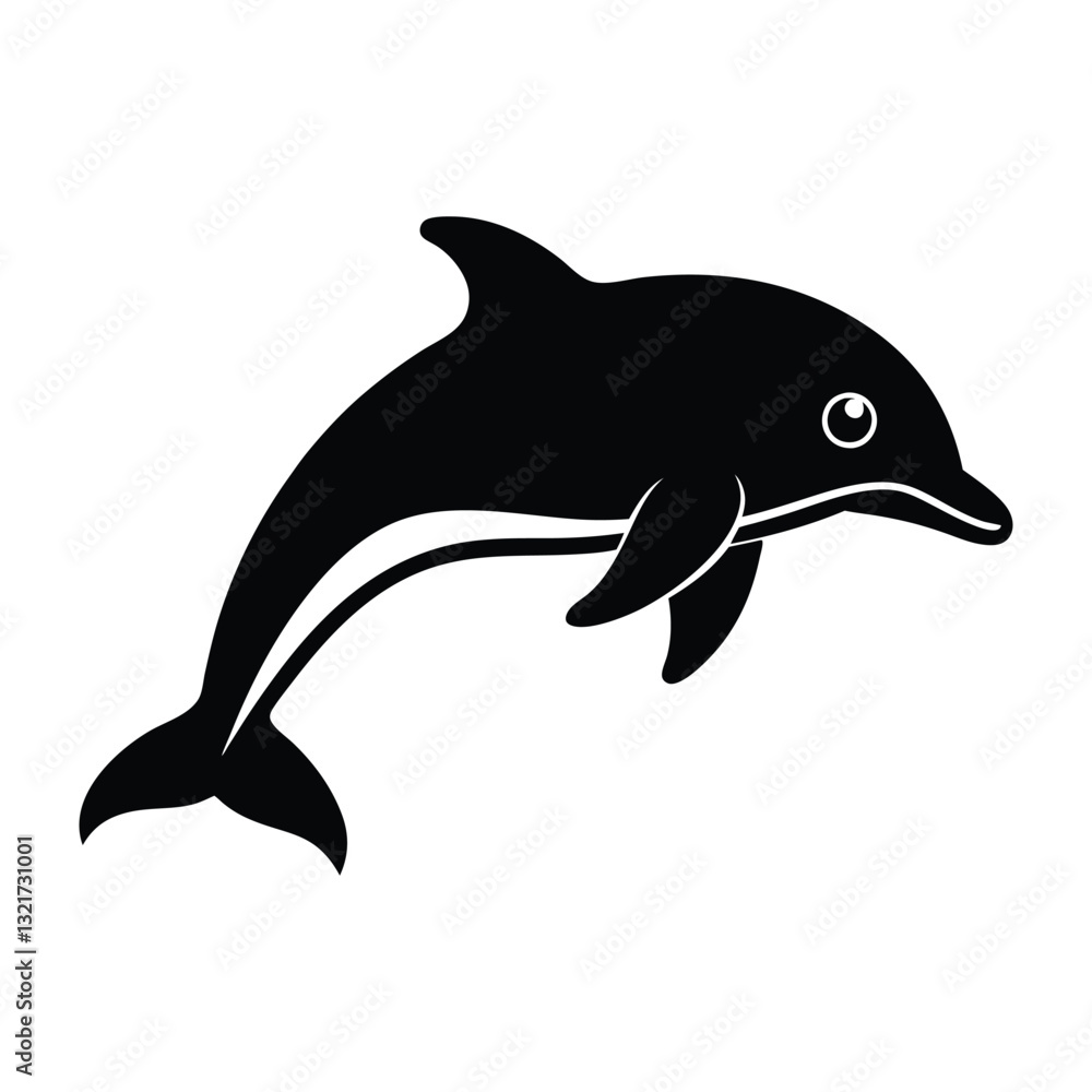 Fototapeta premium dolphin icon illustration silhouette