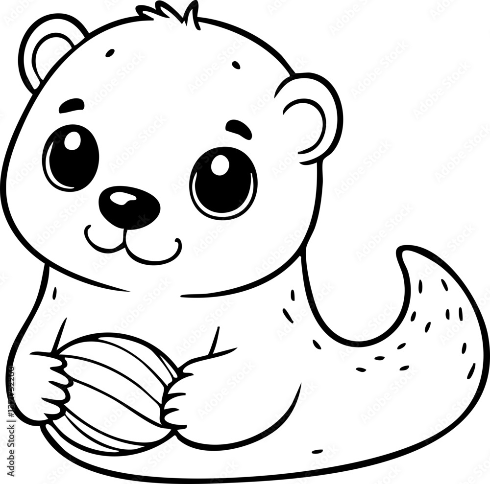 vector illustration of cartoon otter vector illustration of cartoon otter