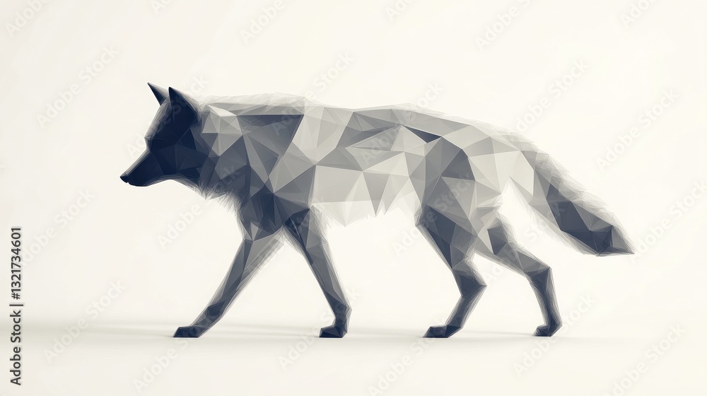 Naklejka premium Geometric Wolf Silhouette