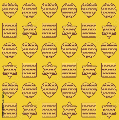 Passover seamless pattern with matzo. Repeating vector background.