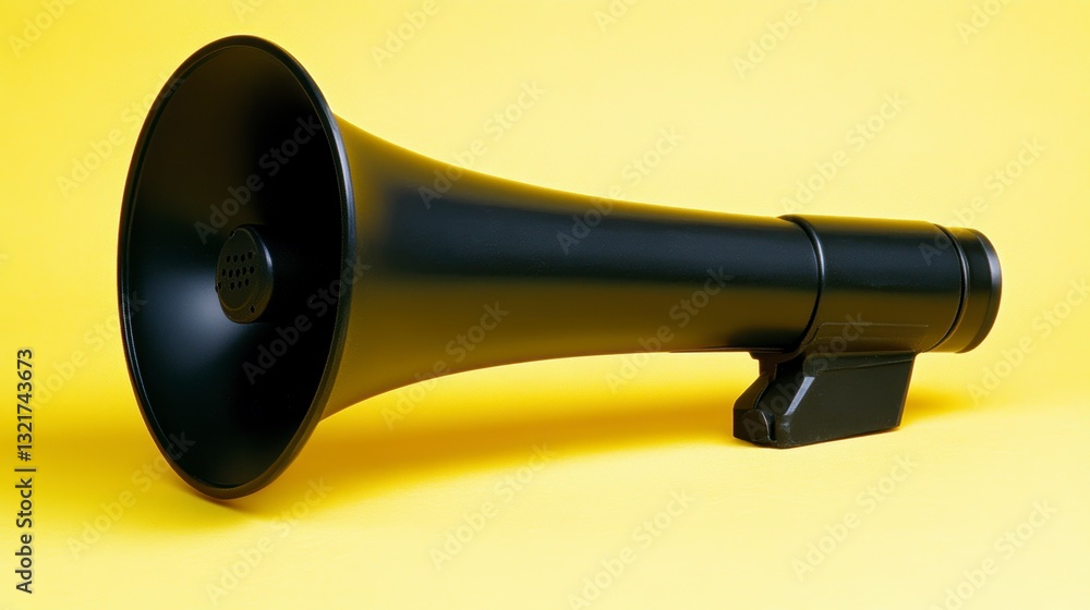 Black megaphone on yellow background (2) Black megaphone on yellow background (2)