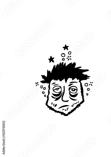 Personnage tete fatigue