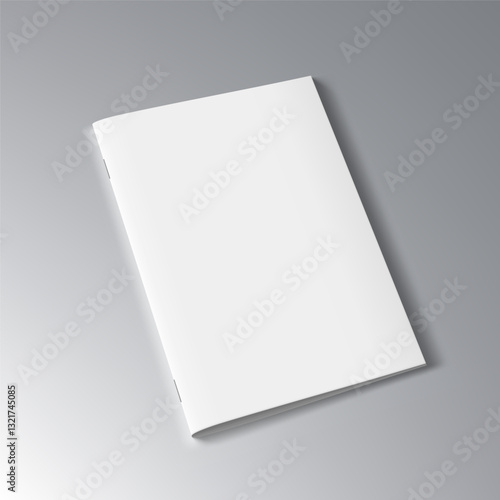 Blank Realistic Brochure Or Magazine With Shadow