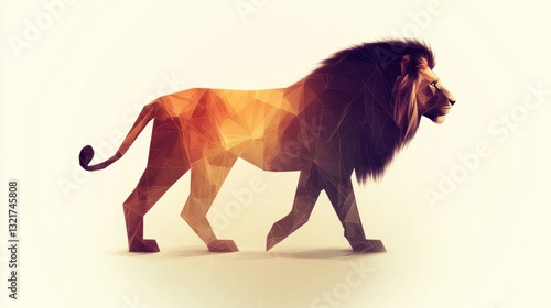 Lion silhouette, geometric design