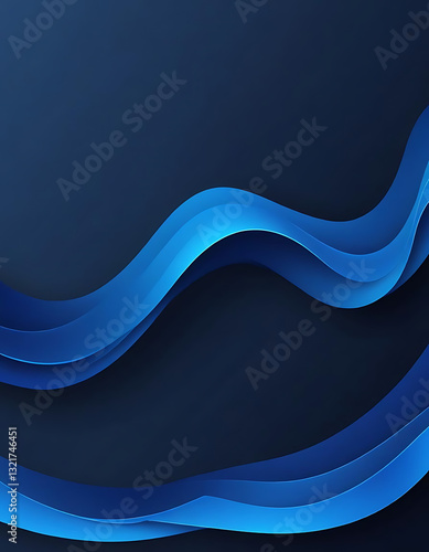 Layered Blue Waves - Modern Abstract Background