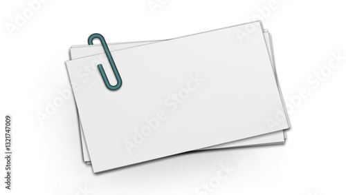 Stack Of Clear Business Cards With Paper Clips