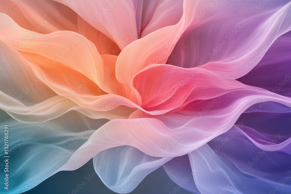 Obraz premium Abstract Floral Background with Vibrant Colors and Flowing Petal Patterns