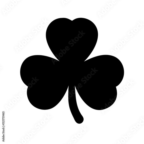 Wallpaper Mural Black Silhouette of a Shamrock on a White Background Torontodigital.ca
