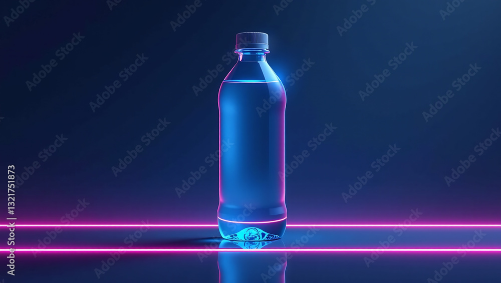 Bold Product: Bottle with Neon Accent Lines Bold Product: Bottle with Neon Accent Lines