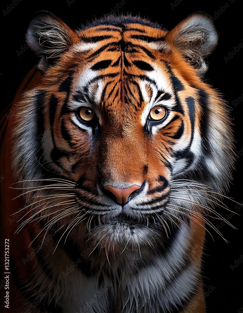 Fototapeta premium Majestic Tiger Locking Eyes with Its Prey – Intense Wildlife Moment