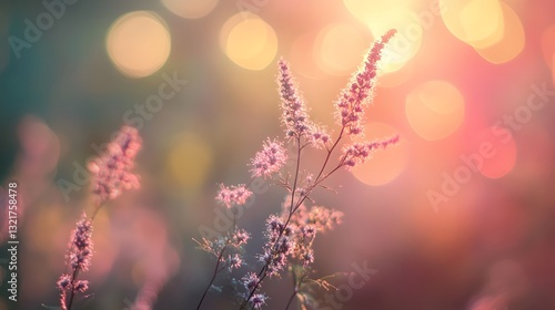 Dreamy Floral Bokeh Lights in Vibrant Pink and Purple Hues
