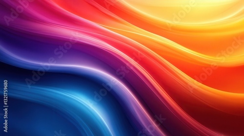 Vivid abstract waves of colorful light in motion