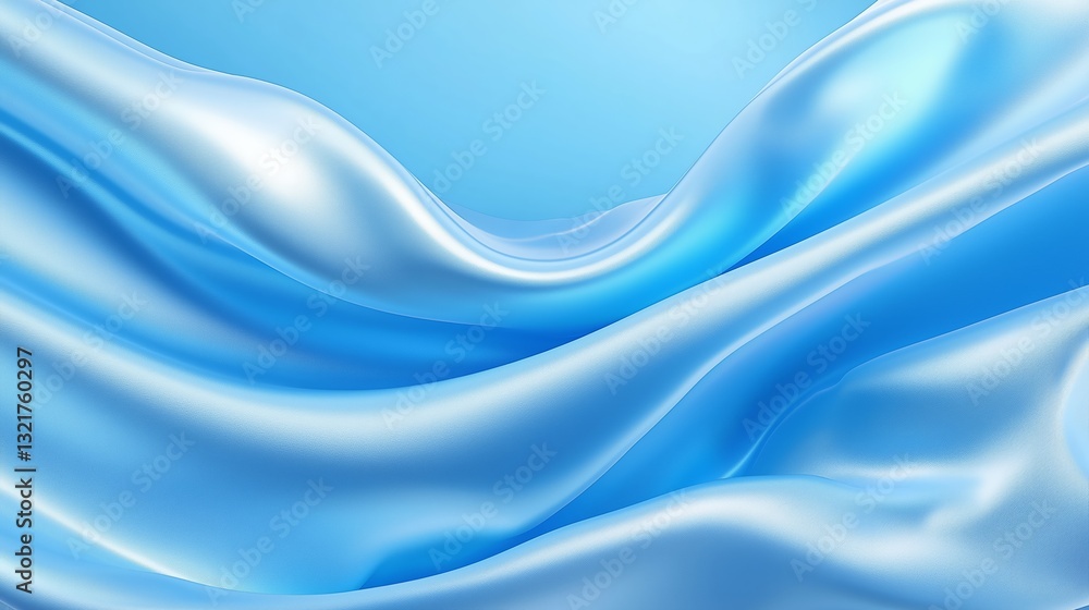 Obraz premium Blue silk satin fabric abstract background.AI Generative.