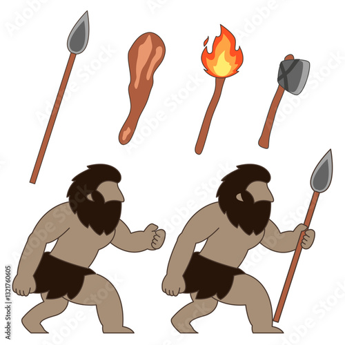 Cavemen with his tools