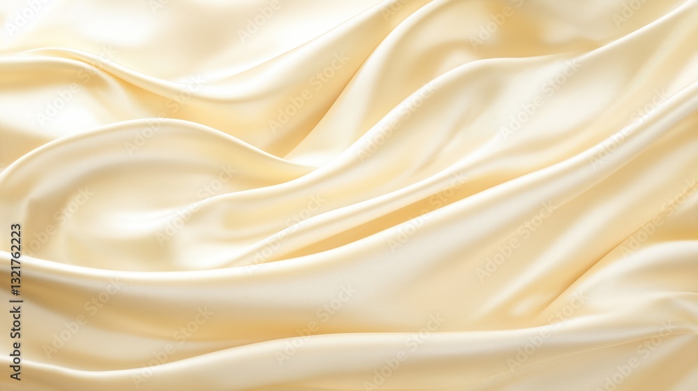 Fototapeta premium Cream silk satin fabric abstract background.AI Generative.
