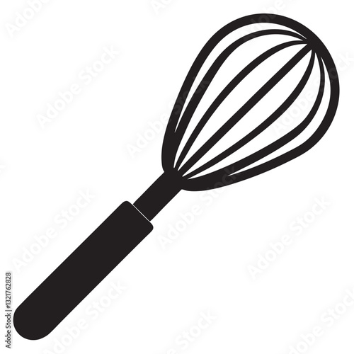 whisk black vector silhouette llustration on white background