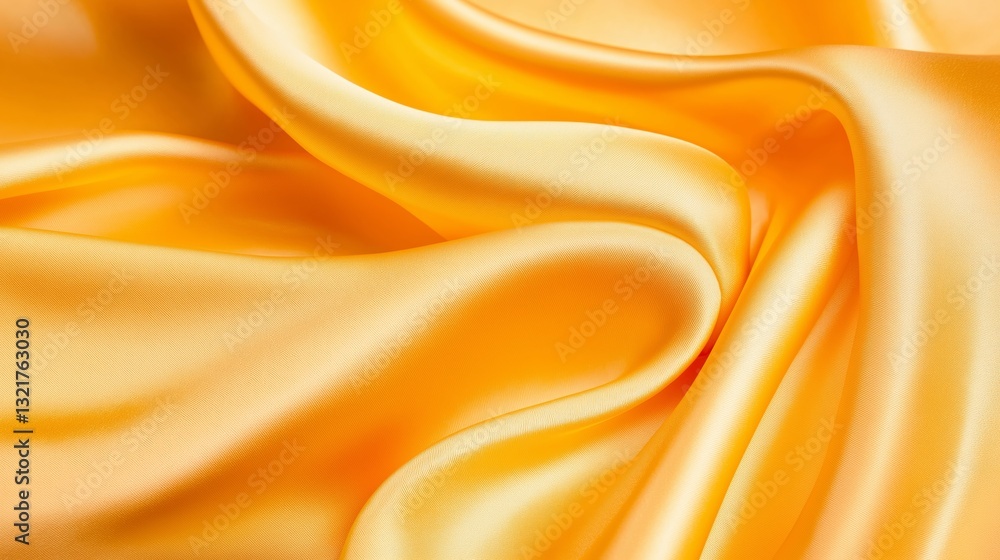 Fototapeta premium Golden silk satin fabric abstract background.AI Generative.