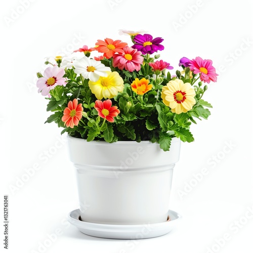 Wallpaper Mural Blooming Flowers in Pot Colorful Daisy Plant Spring Season Torontodigital.ca