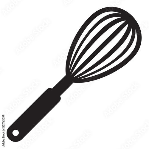 whisk black vector silhouette llustration on white background