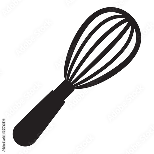 whisk black vector silhouette llustration on white background