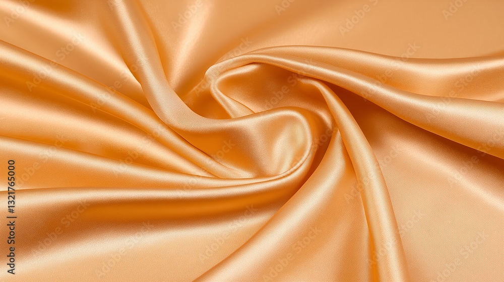 Fototapeta premium Golden silk satin fabric abstract background.AI Generative.