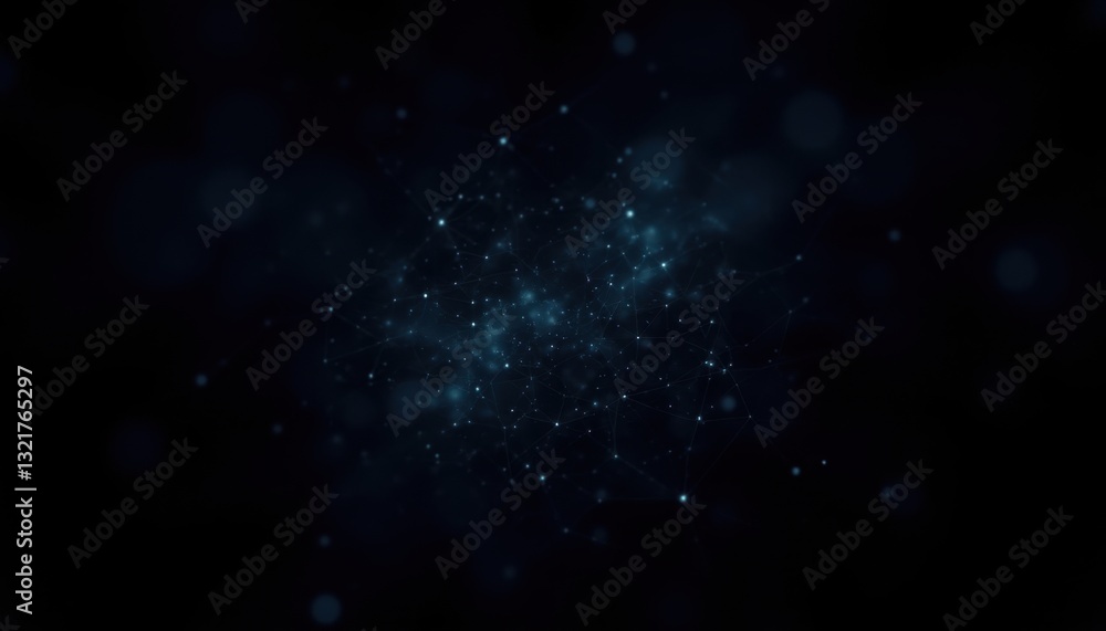 Fototapeta premium Cosmic particle collision simulation virtual space digital art dark environment abstract view energy exploration