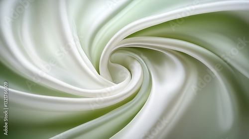 Green silk satin fabric abstract background.AI Generative.