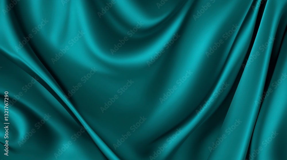 Fototapeta premium Teal Silk Fabric Texture: A Luxurious and Smooth Background Design