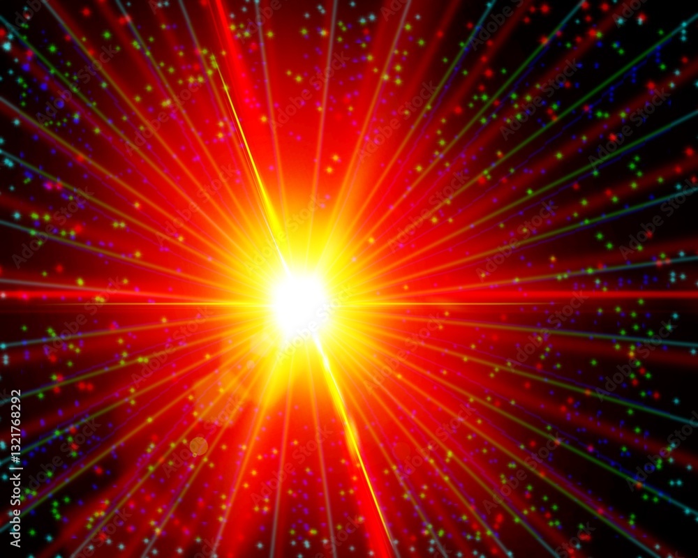 Naklejka premium abstract flash, red light in space