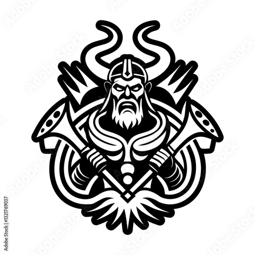 A glyph style icon of deimos god symbol