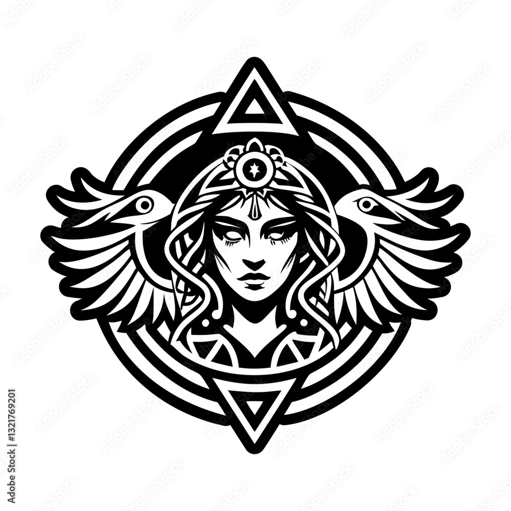 Obraz premium A filled style icon of elysian goddess symbol