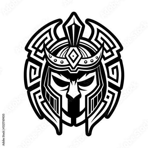 Headed helmet icon in glyph style