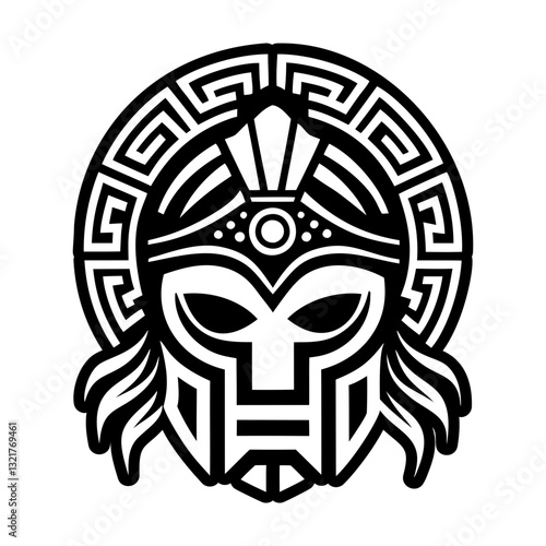 Greek helmet icon in filled style