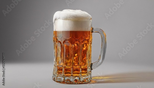 Obraz na płótnie Beer glass on grey background w salonie