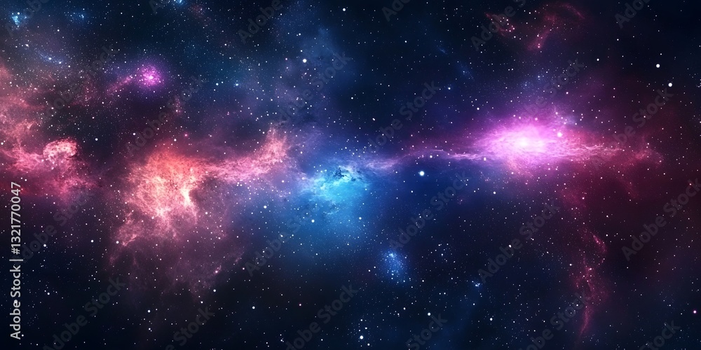 Mesmerizing Cosmic Galaxy with Vibrant Nebula Clouds and Twinkling Stars Mesmerizing Cosmic Galaxy with Vibrant Nebula Clouds and Twinkling Stars