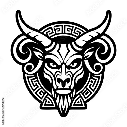 Satyr horns icon in glyph style