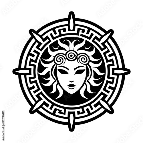 A filled style icon of selene goddess symbol