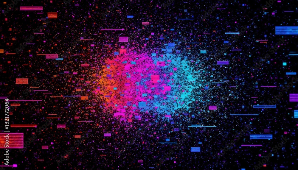 Fototapeta premium Dynamic data visualization digital space graphic design abstract environment aesthetic concept