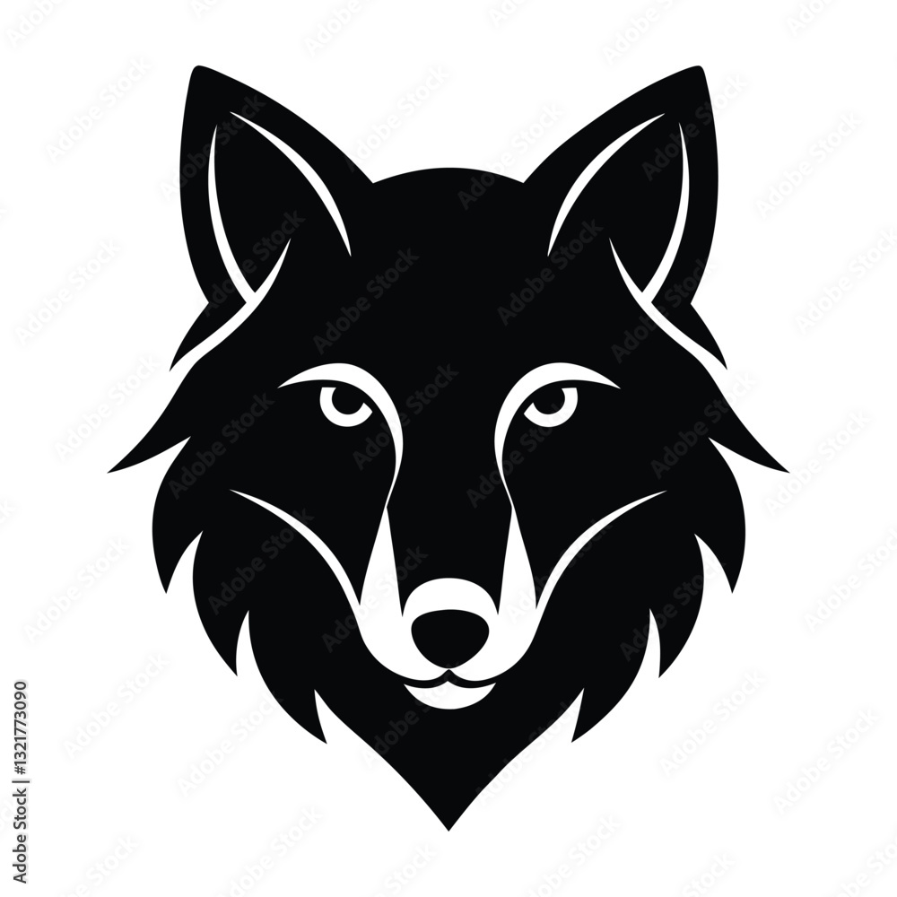 Obraz premium wolf simple icon silhouette vector