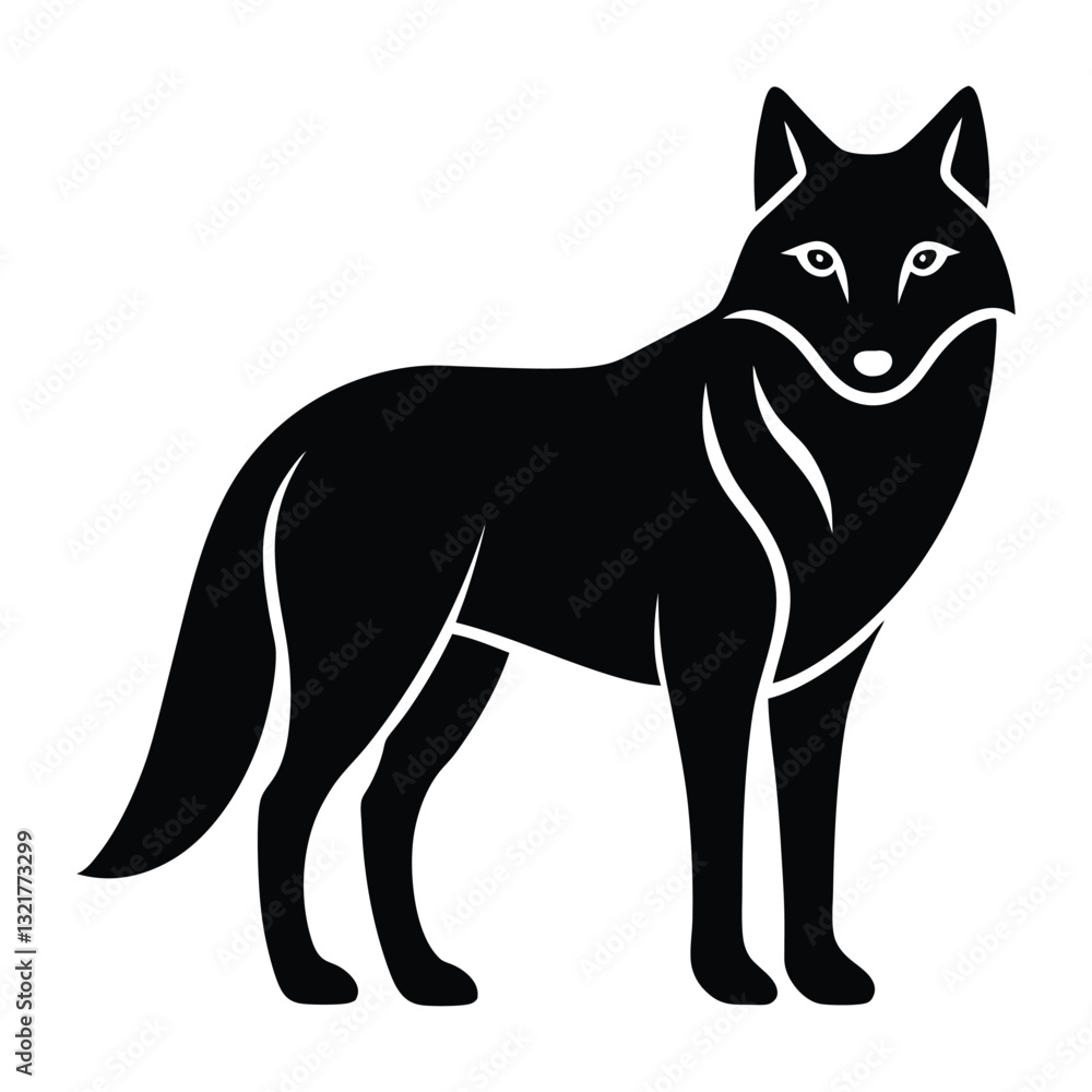 Obraz premium wolf simple icon silhouette vector