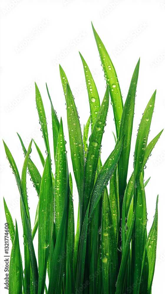 Fototapeta premium Fresh Green Grass with Water Droplets