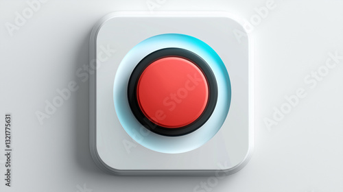 A sleek red button design on a white square background, symbolizing activation and engagement in digital interfaces Free Download A sleek red button design on a white square background, symbolizing activation and engagement in digital interfaces - GFXLoad
